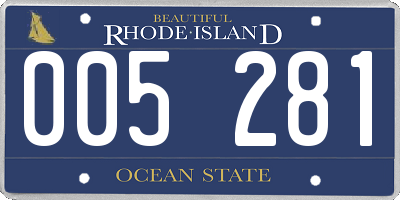 RI license plate 005281