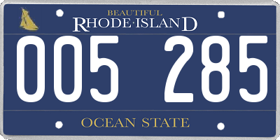 RI license plate 005285