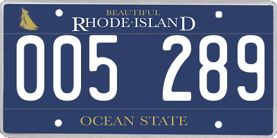 RI license plate 005289