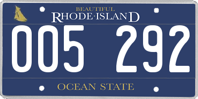 RI license plate 005292