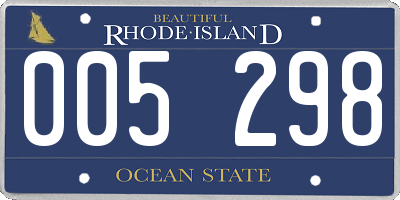 RI license plate 005298