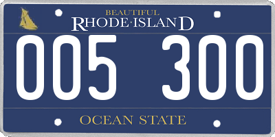 RI license plate 005300