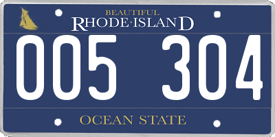 RI license plate 005304