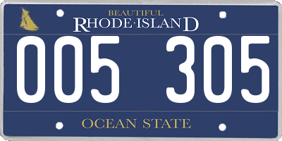 RI license plate 005305