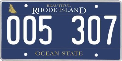 RI license plate 005307