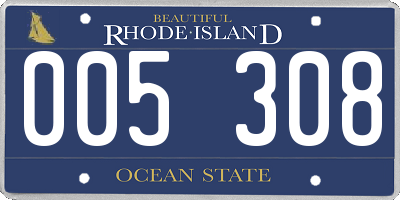 RI license plate 005308