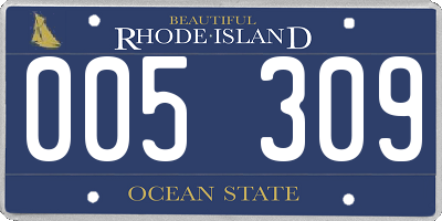 RI license plate 005309