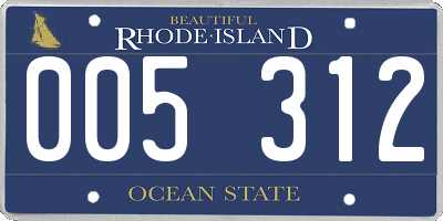 RI license plate 005312