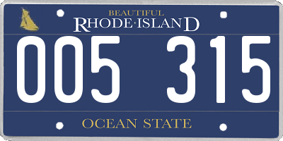 RI license plate 005315