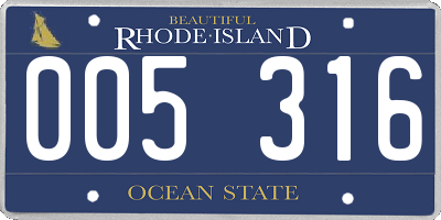 RI license plate 005316