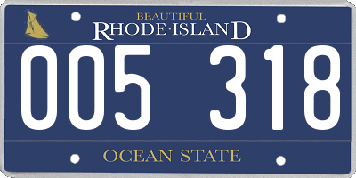 RI license plate 005318