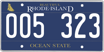 RI license plate 005323