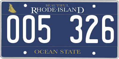 RI license plate 005326