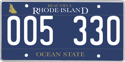 RI license plate 005330