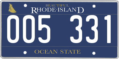 RI license plate 005331