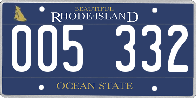 RI license plate 005332