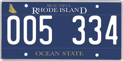 RI license plate 005334