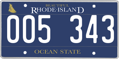 RI license plate 005343