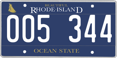 RI license plate 005344