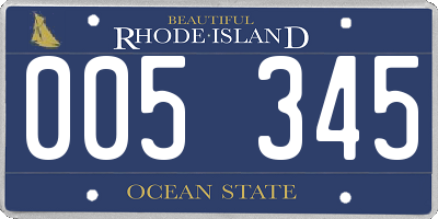 RI license plate 005345