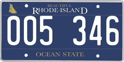 RI license plate 005346