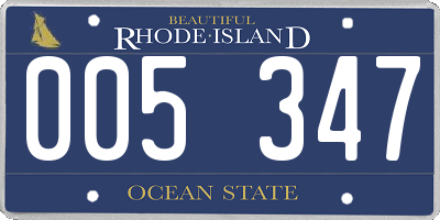 RI license plate 005347