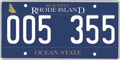 RI license plate 005355