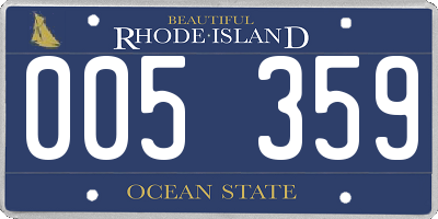 RI license plate 005359