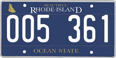 RI license plate 005361