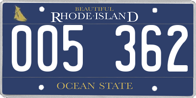 RI license plate 005362