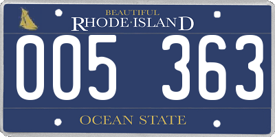 RI license plate 005363