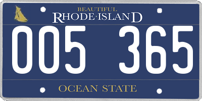 RI license plate 005365