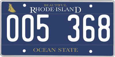 RI license plate 005368