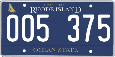 RI license plate 005375