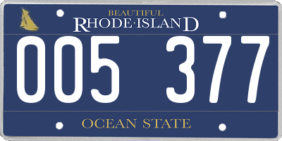 RI license plate 005377