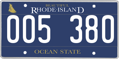 RI license plate 005380