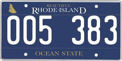 RI license plate 005383