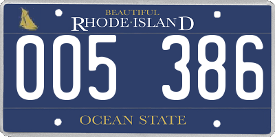 RI license plate 005386
