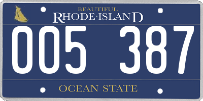 RI license plate 005387