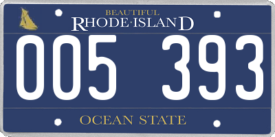 RI license plate 005393