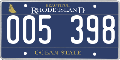 RI license plate 005398