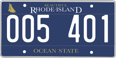 RI license plate 005401