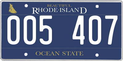 RI license plate 005407