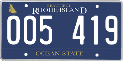 RI license plate 005419