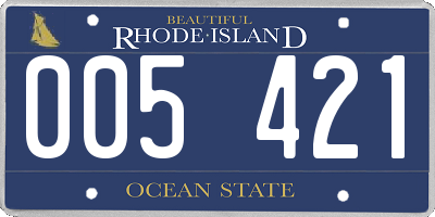 RI license plate 005421