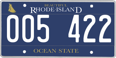 RI license plate 005422