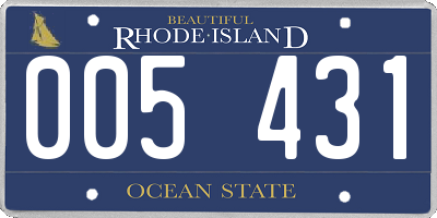 RI license plate 005431