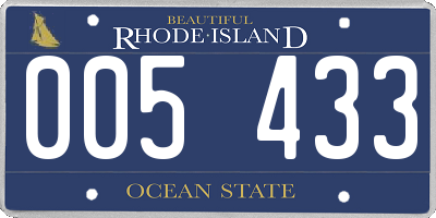 RI license plate 005433