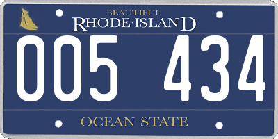 RI license plate 005434