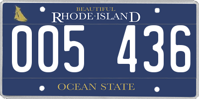 RI license plate 005436